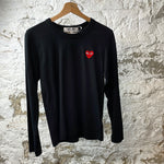 CDG Red Heart L/s Black Sz M DS