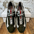 Prada Americas Cup Vintage Green Patent Gray Sz 9 No Box