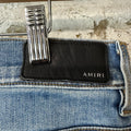 Amiri MX1 Cracked Pink Blue Denim Jeans Sz 36