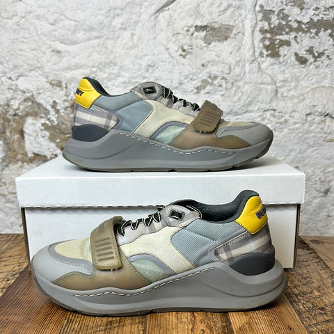 Burberry Arthur Teal Gray Sneaker Sz 7 (40) No Box