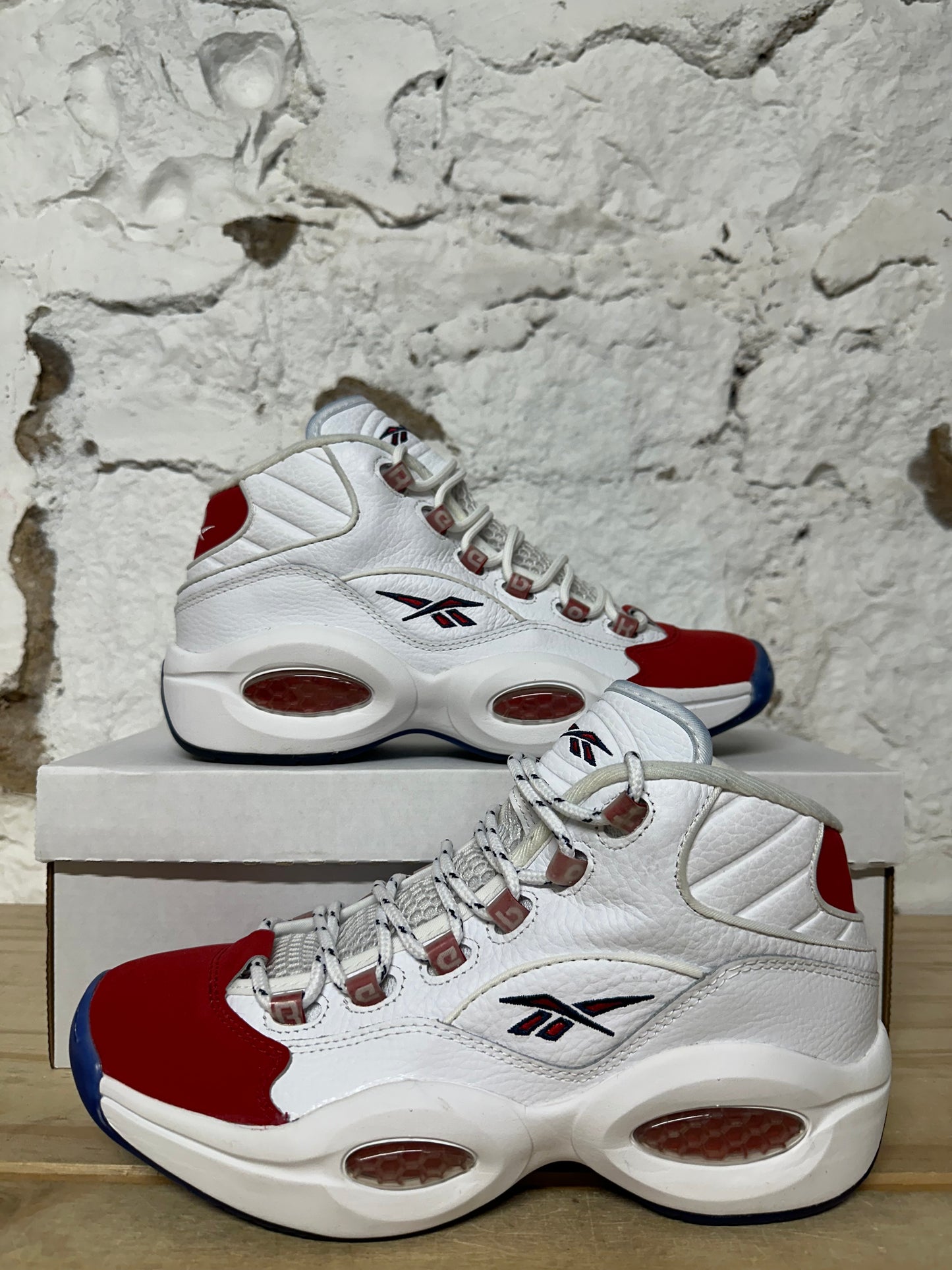 Reebok Question Mid Red Toe 25th Anniversary Sz 8