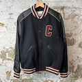Celine Burgundy C Logo Leather Wool Teddy Jacket Black Sz L (52)