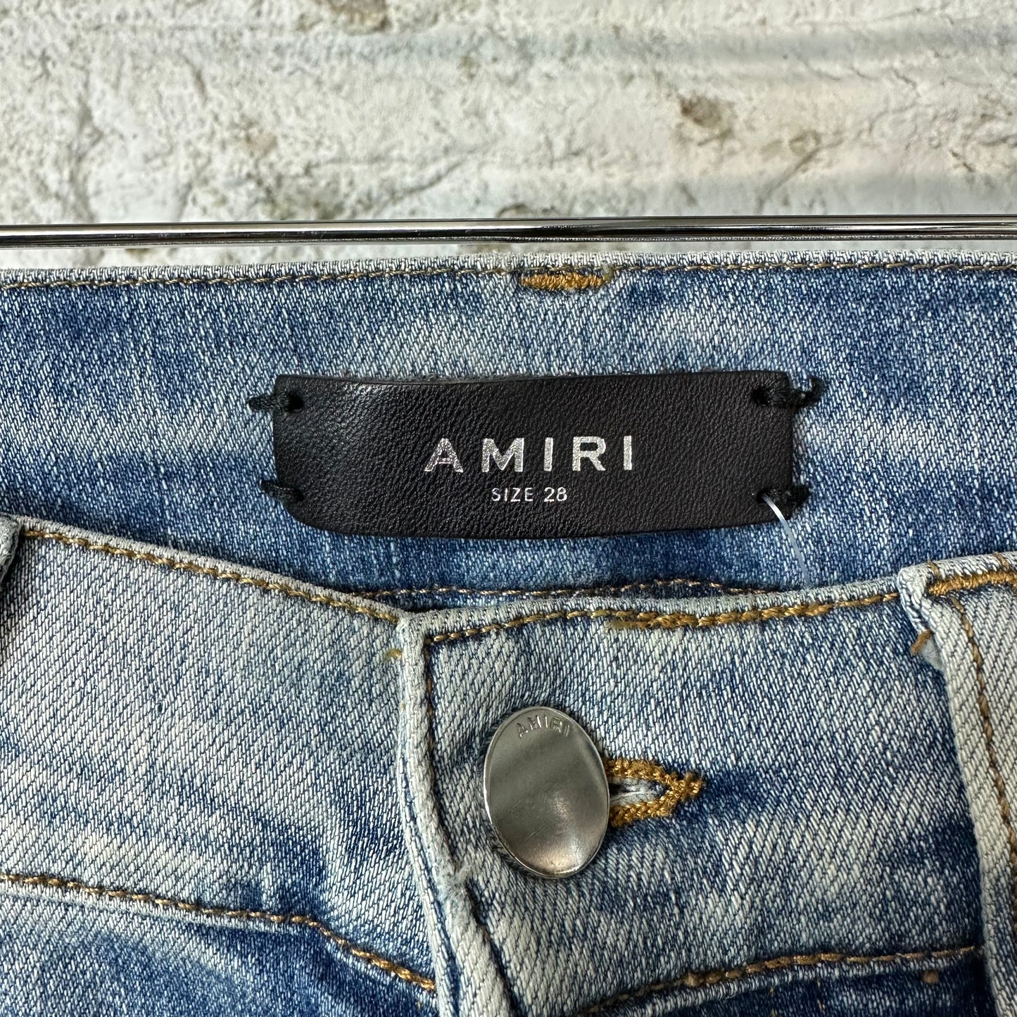 Amiri Multicolor Paisley Blue Denim Jeans Sz 28
