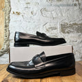Prada Brushed Leather Black Loafer Sz 13