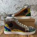 Christian Louboutin High Multicolor Holographic Spike Sneaker Sz 14 (47)