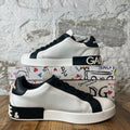 Dolce Gabbana Melting Logo Black White Portofino Sneaker Sz 8