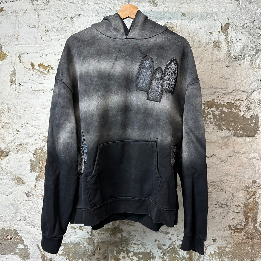 Who Decides War Stained Glass Hoodie Faded Black Sz M