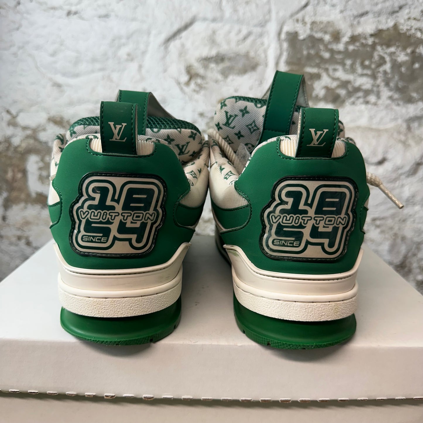 Louis Vuitton Green White Skate Sneaker Sz 12 (10.5LV)