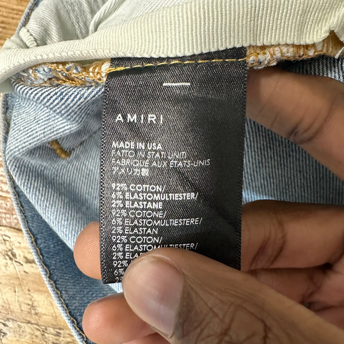 Amiri Distressed Patched Blue Denim Jeans Sz 32