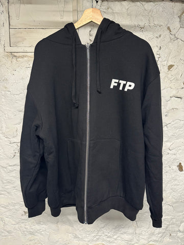 Supreme FTP Reversible Zip Up Hoodie Black Sz L