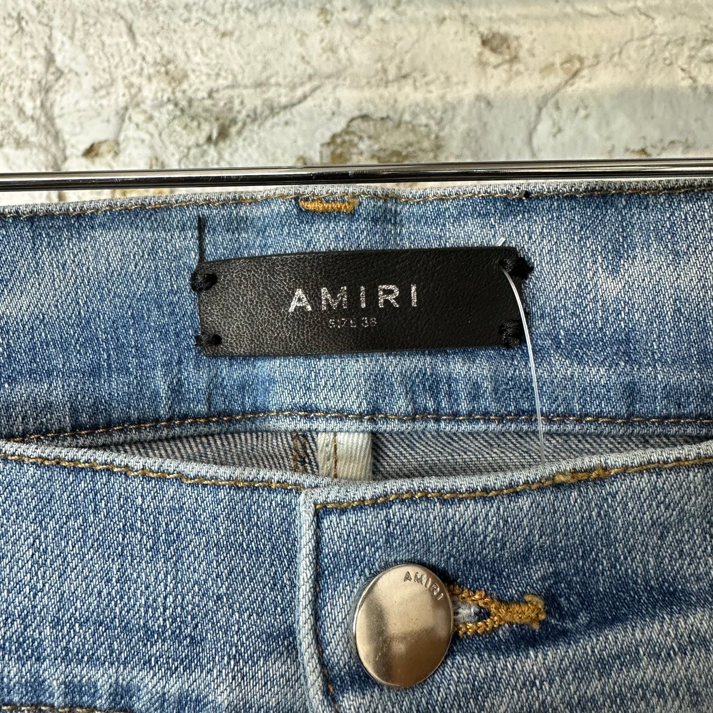 Amiri MX1 Red Black Plaid Flannel Blue Denim Jeans Sz 38