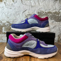 Chanel CC Multicolor Suede Trainer Sneaker Sz 7 (40)