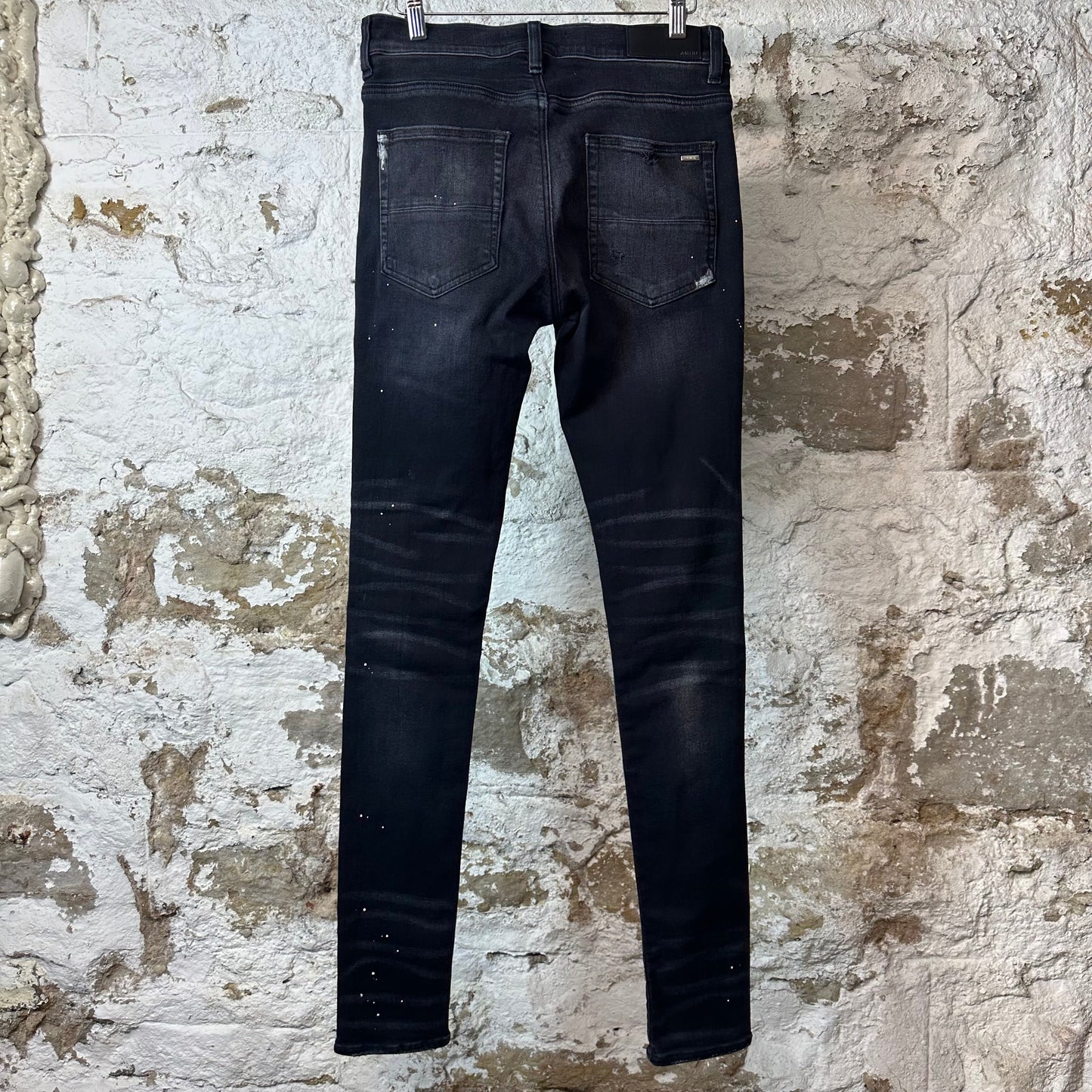 Amiri MX1 Brown Plaid Flannel Black Denim Jeans Sz 29