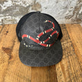 Gucci Black GG Monogram Snake Hat Sz L