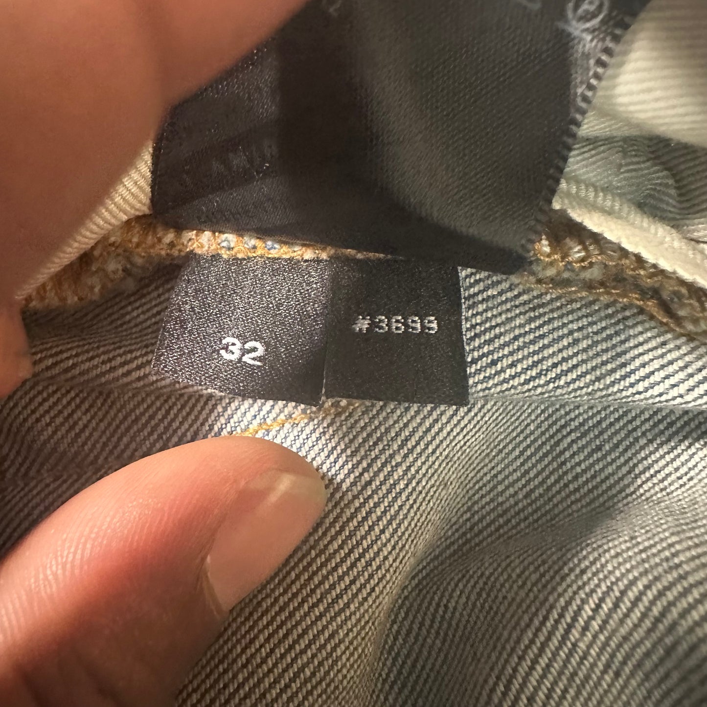 Amiri White MA Stripe Blue Denim Jeans Sz 32