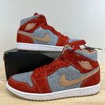 Air Jordan 1 Mid Denim Red Sz 10.5