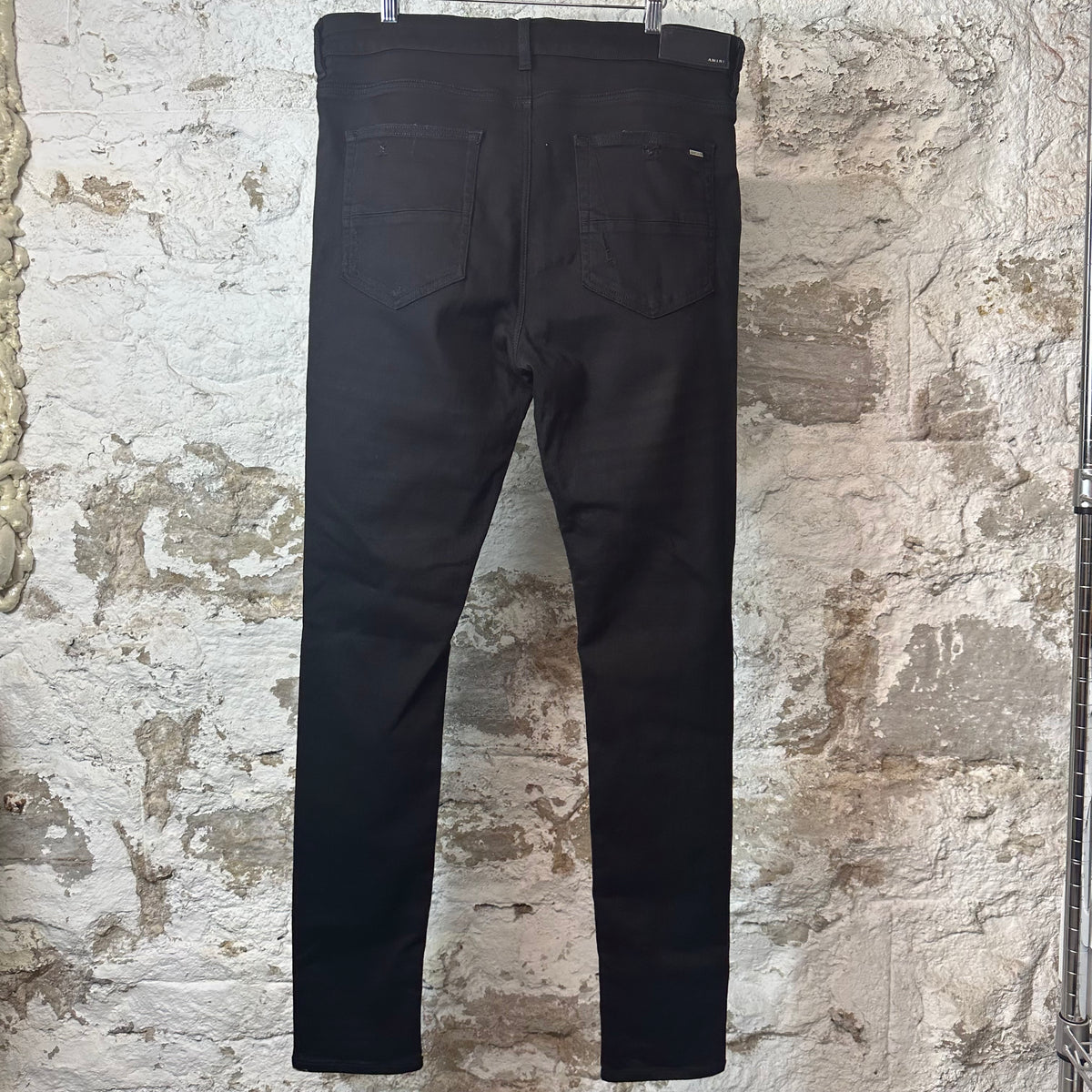 Amiri MX1 Black Paisley Thrasher Black Denim Jeans Sz 38