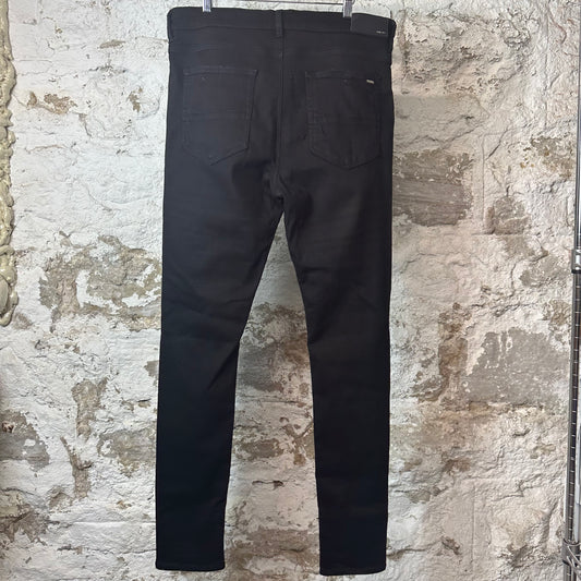 Amiri MX1 Black Paisley Thrasher Black Denim Jeans Sz 38