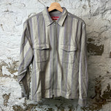 Supreme Purple Gray Striped Flannel Sz S