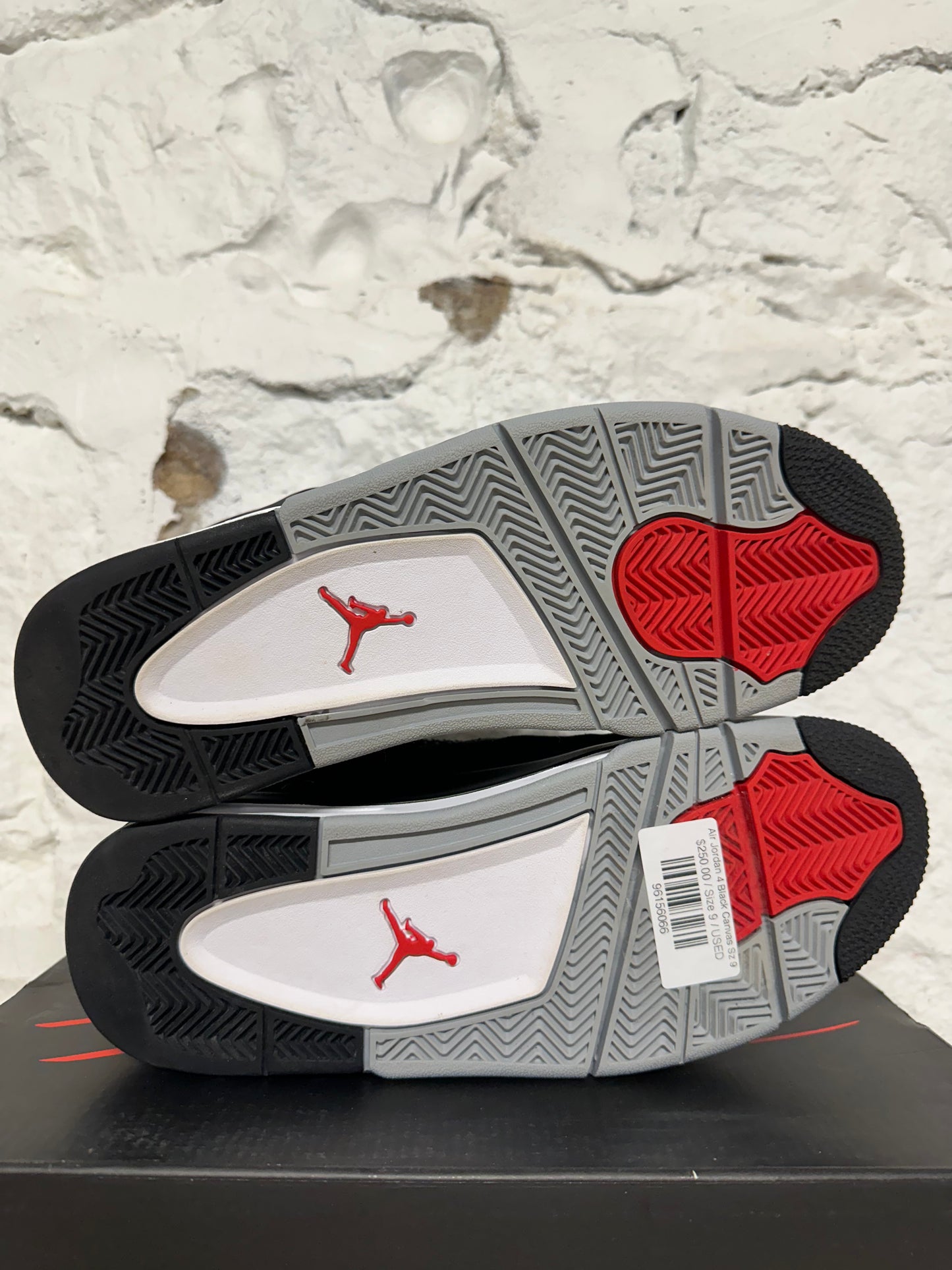 Air Jordan 4 Black Canvas Sz 9