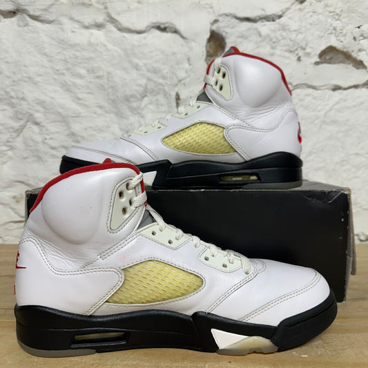 Air Jordan 5 Fire Red Silver Tongue Sz 8.5