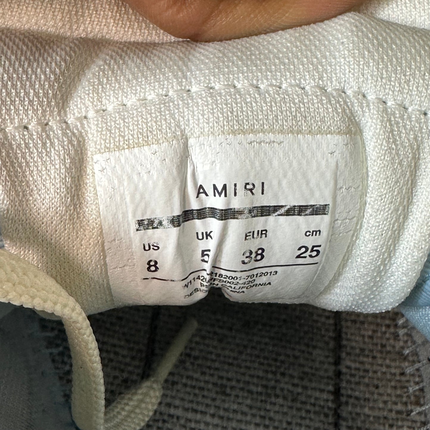 Amiri Light Blue Skeleton White Cream Sneaker Sz 6 (38)