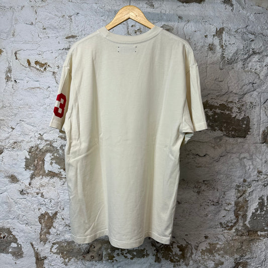Amiri Red Flocked Spell T-shirt Cream Sz L