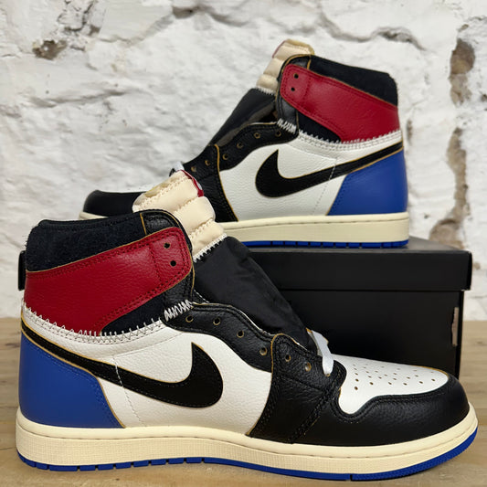 Air Jordan 1 High Fragment x Union LA Varsity Red Sport Royal Sz 11 DS