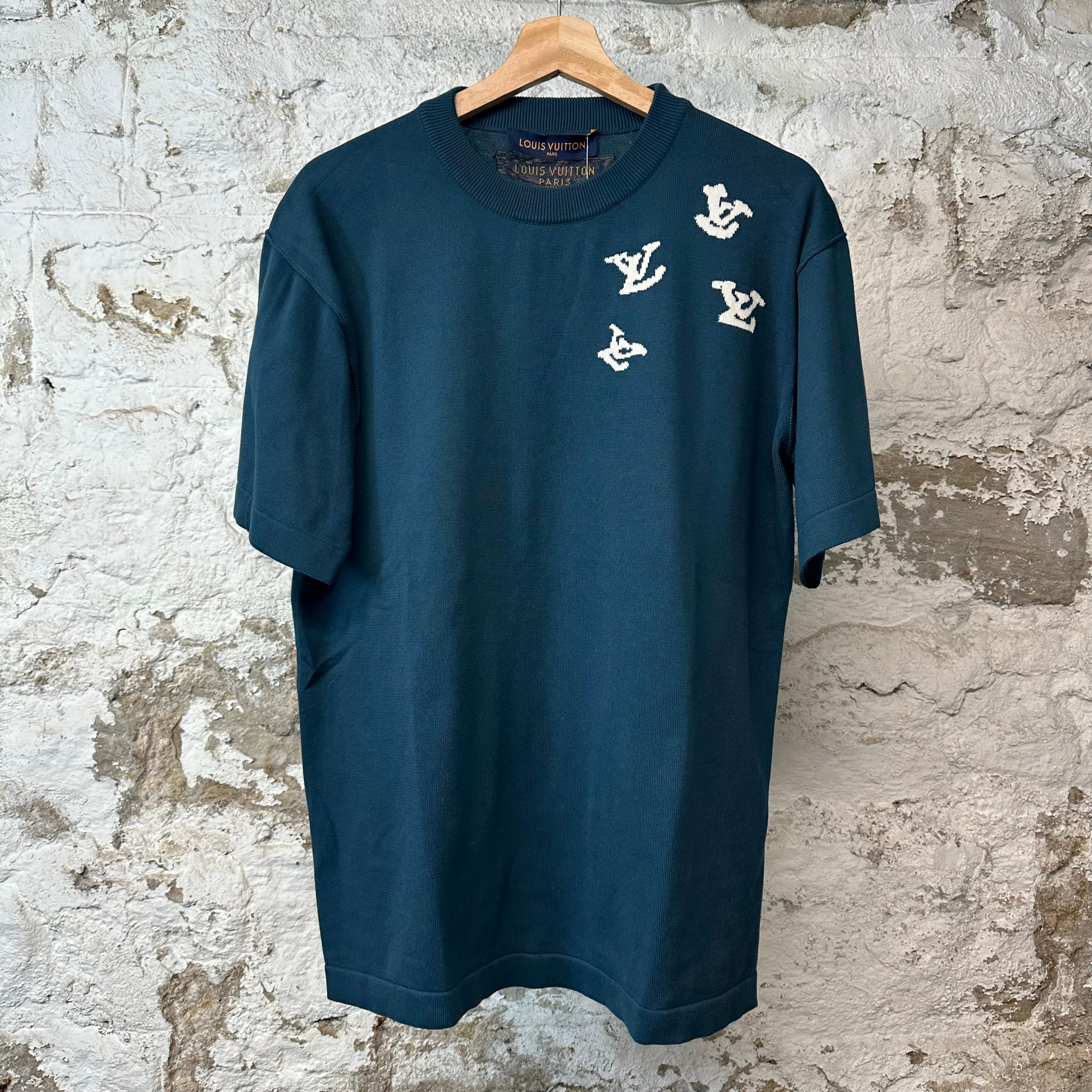 Louis Vuitton Jazz Intarsia T-shirt Teal Blue Sz S