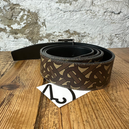 Burberry TB Logo Brown Monogram Belt Sz (100/40)