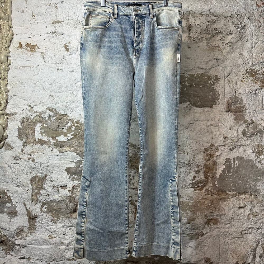 Amiri Washed Blue Flare Denim Jeans Sz 32