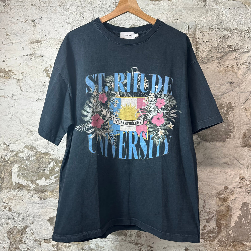 Rhude St University Navy T-Shirt Sz M
