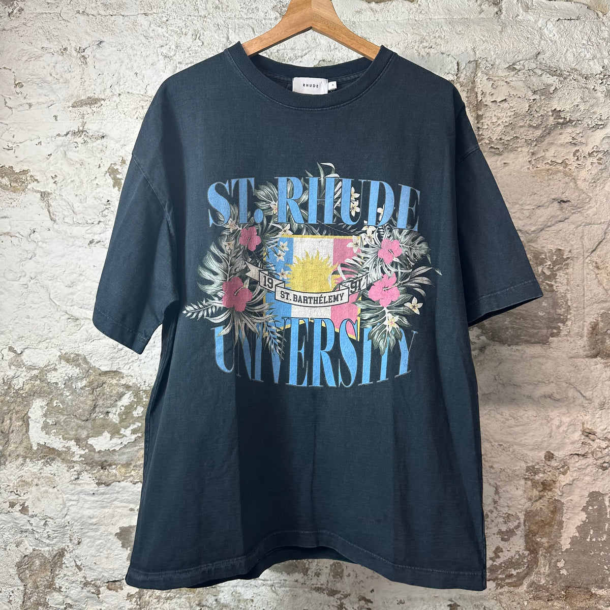 Rhude St University Navy T-Shirt Sz M
