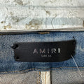 Amiri MX1 Black Multicolor Paisley Blue Denim Jeans Sz 33