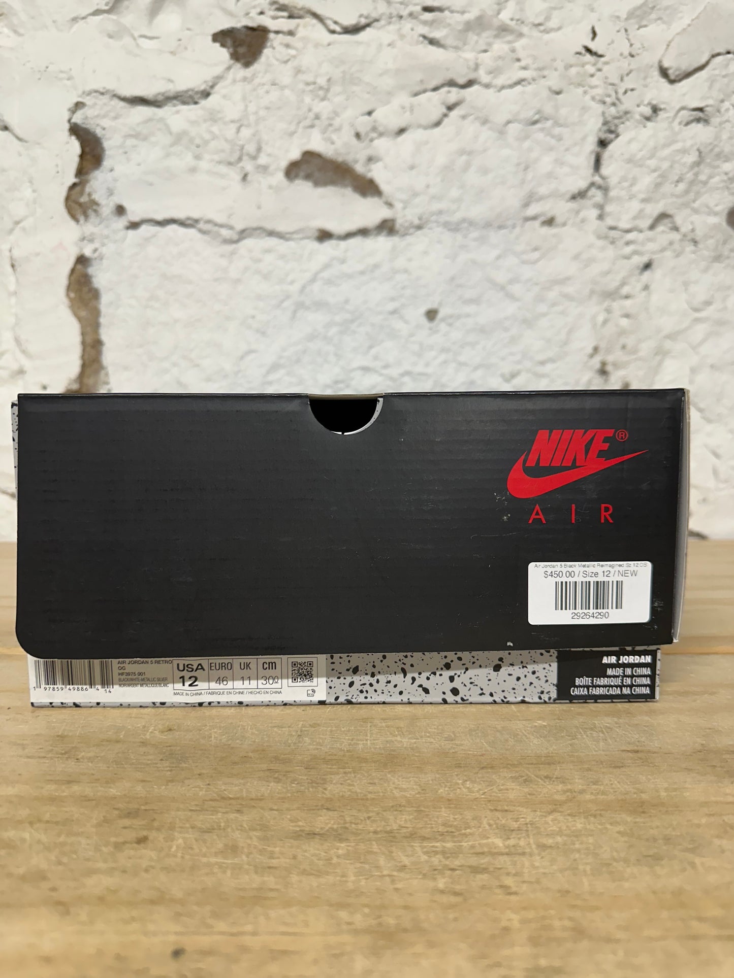 Air Jordan 5 Black Metallic Reimagined Sz 12 DS