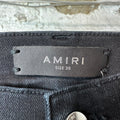 Amiri MX1 Camo Patch Black Denim Jeans Sz 38