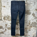Amiri MX1 Red Suede Faded Black Denim Jeans Sz 36