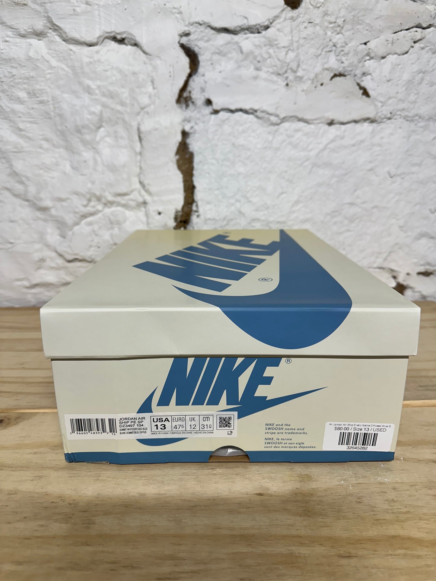 Air Jordan Air Ship Every Game Diffused Blue Sz 13