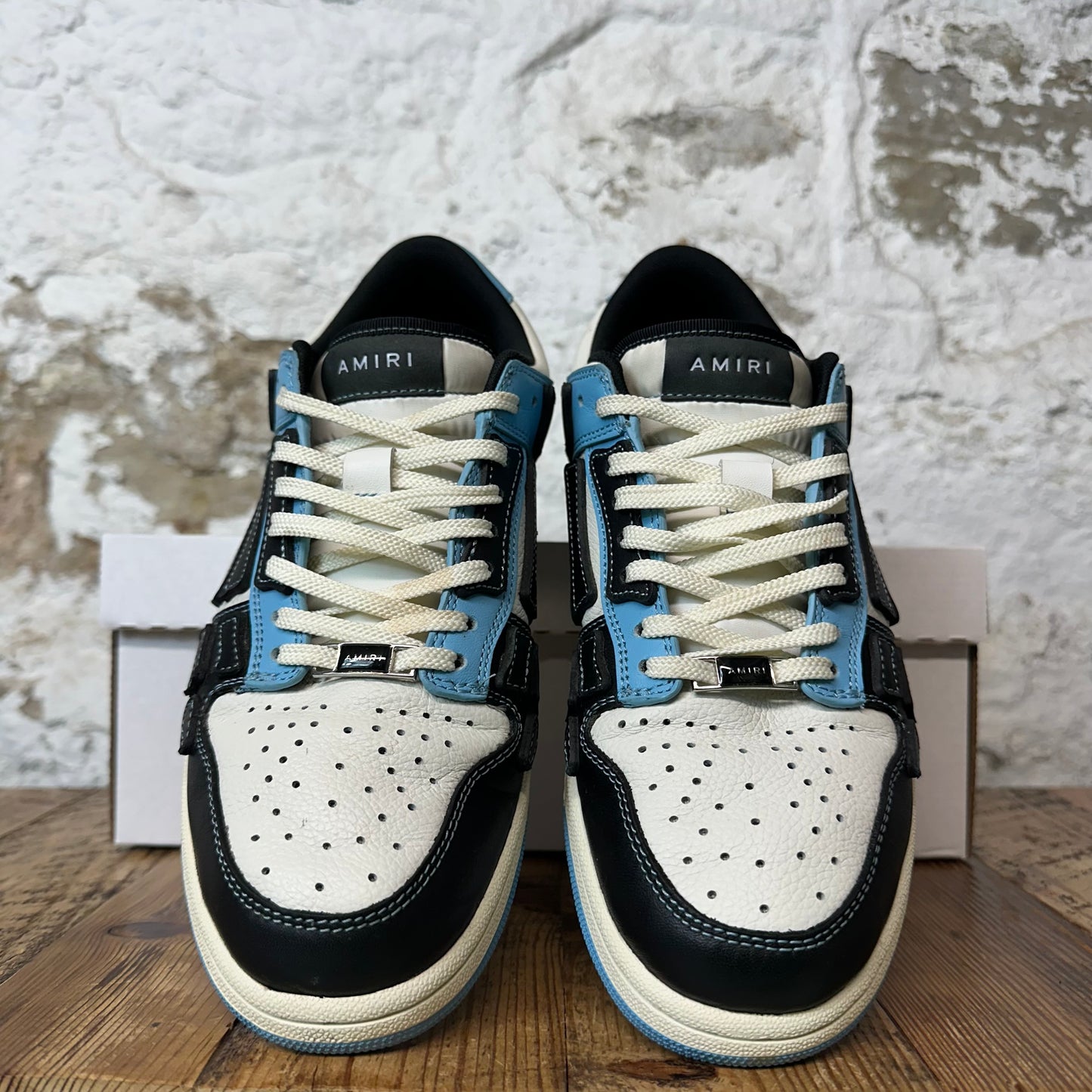 Amiri Black Skeleton Blue White Sneaker Sz 9 (42)