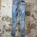 Amiri MX2 Brown Paisley Blue Denim Jeans Sz 32