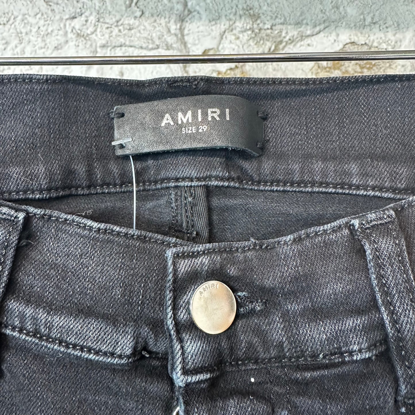 Amiri AM Drip Black Denim Jeans Sz 29