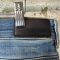 Amiri White Stripe Light Blue Denim Jeans Sz 33