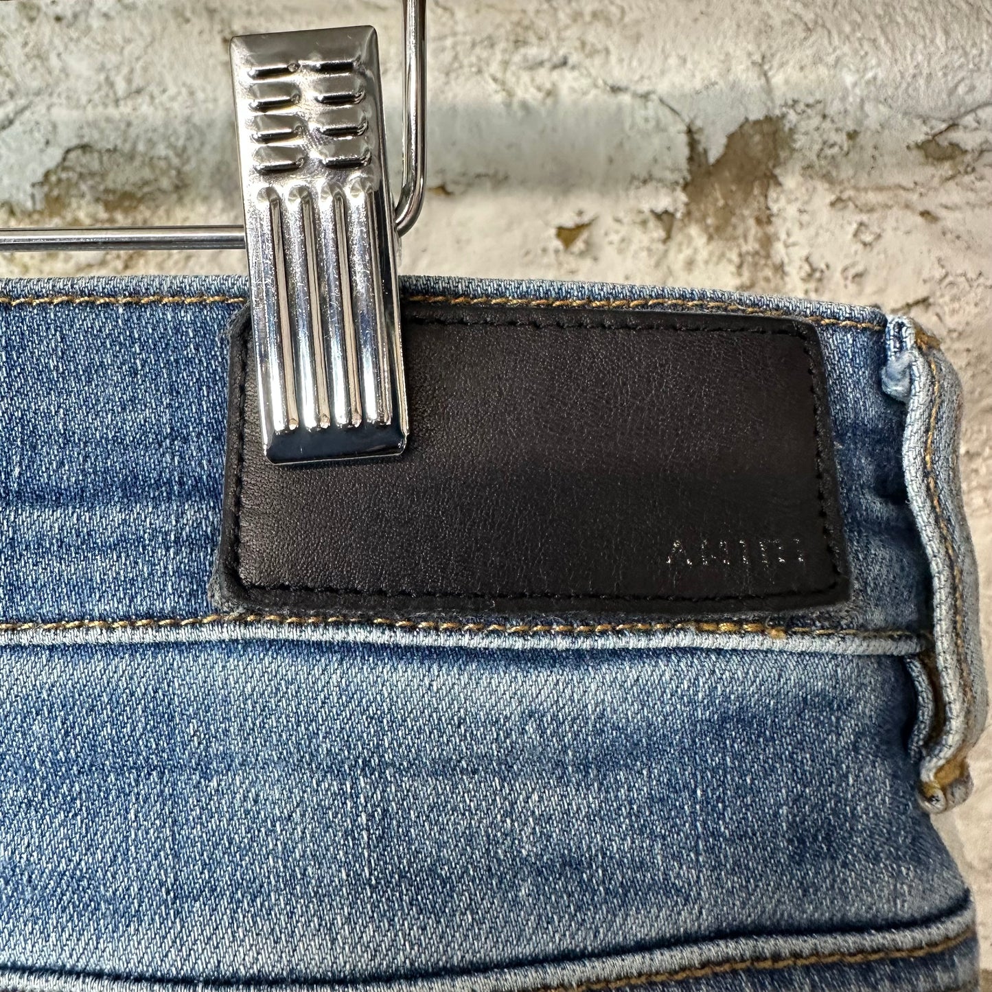 Amiri White Stripe Light Blue Denim Jeans Sz 33