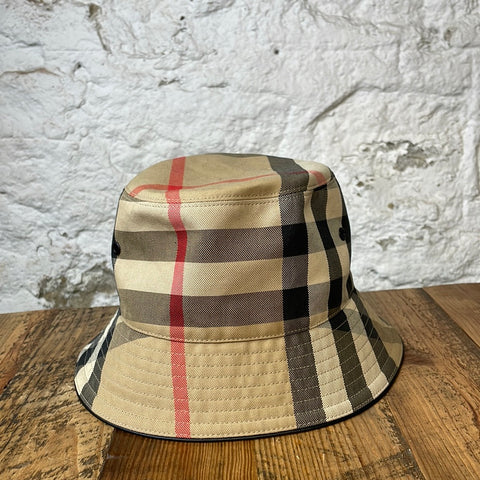 Burberry Brown Plaid Bucket Hat Sz M
