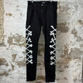 Amiri Silver Bones Black Denim Jeans Sz 36