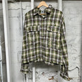 Saint Vanity Green Brown Plaid Flannel Sz S