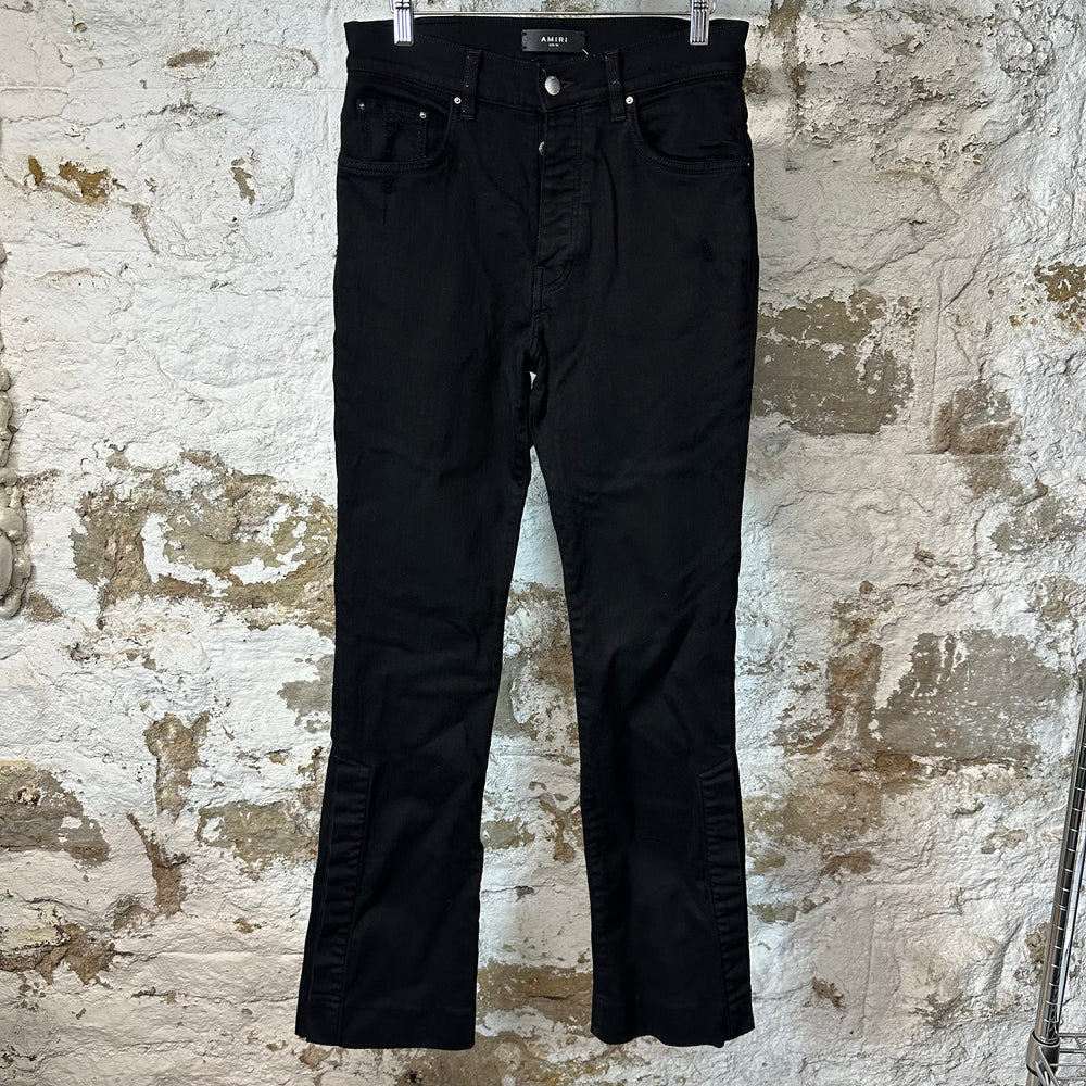 Amiri Plain Black Flare Denim Jeans Sz 28
