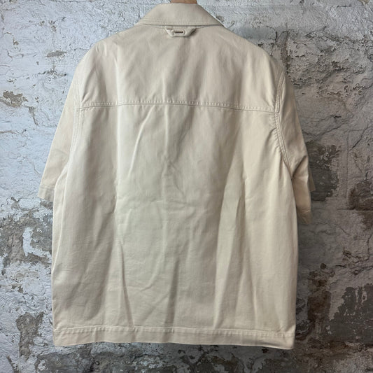 Louis Vuitton Denim Monogram Workwear Cream Button Up Shirt Sz L
