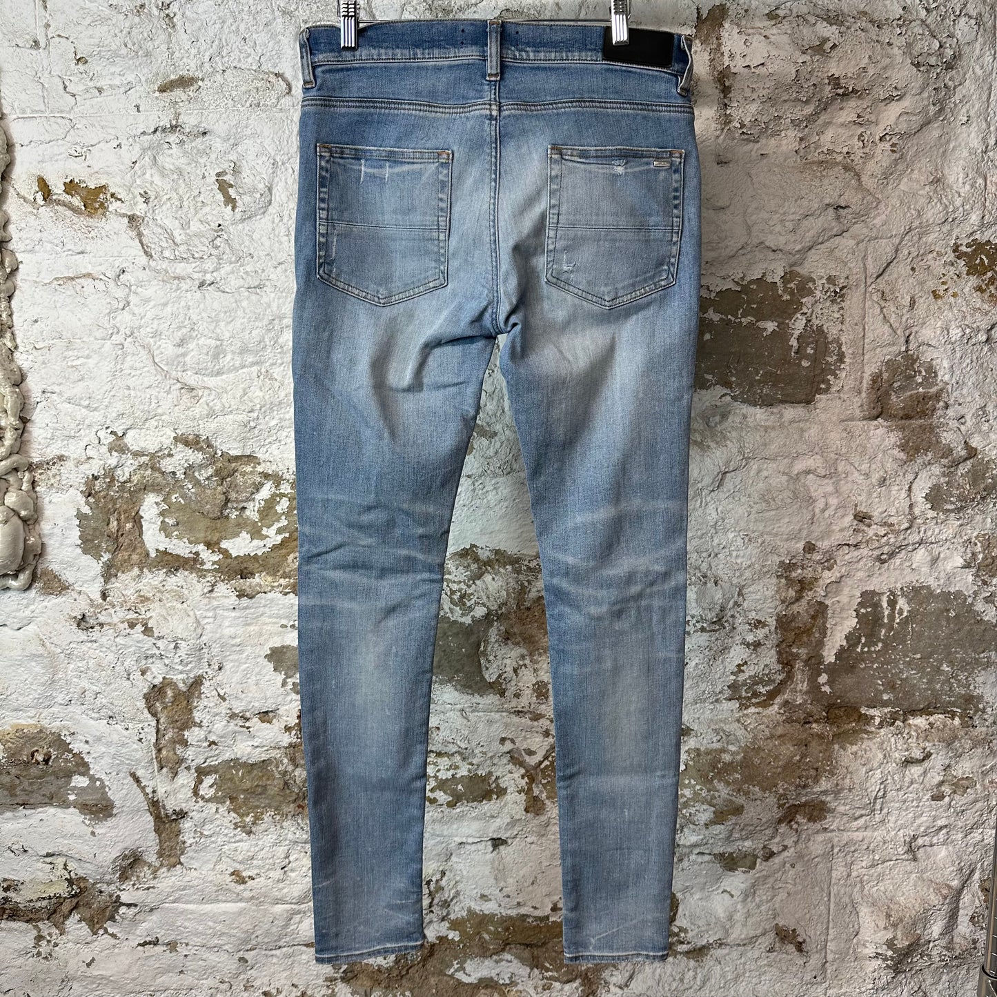 Amiri MX1 Plaid Flannel Blue Denim Jeans Sz 32