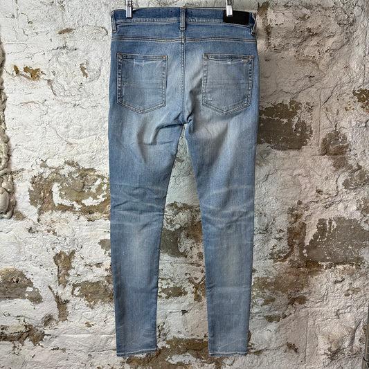 Amiri MX1 Plaid Flannel Blue Denim Jeans Sz 32